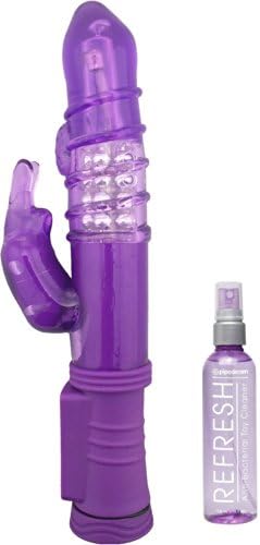 G-Spot Rabbit Vibrator, Purple + refresh toy cleaner, 4 Fluid Ounce