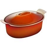 Le Creuset Cast Iron Heritage Oval Roasting Dish, Volcanic, 3.7 Litreby Le Creuset UK Ltd