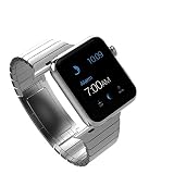Apple Watch Band, KADES Stainless Steel iWatch Accessories Bands Double Button Butterfly Clasp Closure Link Bracelet Replacement for Apple Watch Sport & Edition (3rd generation, 42mm Silver)