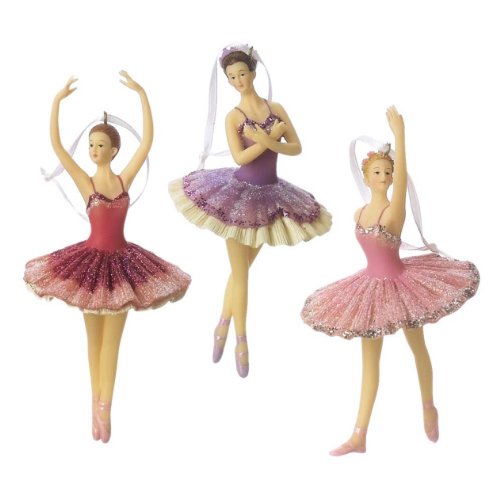 Midwest Three Pretty Ballerina's Christmas Ornaments Set of 3