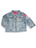 Mish Mish - Toddler Boys Quilted Denim Jacket, Indigo, Red
