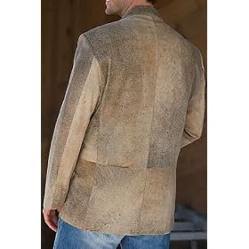 Mens Distressed Leather Blazer by Overland