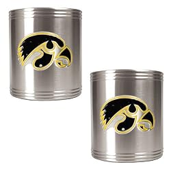 Iowa Hawkeyes NCAA 2pc Stainless Can Holder Set by Great American Products
