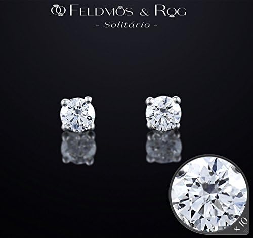 Natural White Round Diamond Solitaire Earrings, 4 Prong Diamond Studs, Solid White Gold 18K Diamond Earrings Butterfly Backs, Christmas Gift