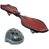 Razor Ripstik Caster Board Red with Razor Ripstik Carbon Fiber Youth Helmet Bundle (Recommended Ages 8-14)