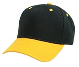 Plain Black Gold Adjustable Hat