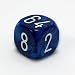 30mm Pearl Doubling Cube, Navy with White