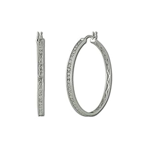 Diamond Hoop Earrings 1.00ct tw in 14K White Gold