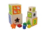 Eichhorn 100002085 - Steckwürfel-Steckturm - 10 teilig - 5 Würfel zum Stapeln - mit 5 Steckteilen - 47cm -