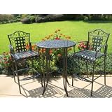 Mandalay Iron Bar Bistro Table and 2 Chairs