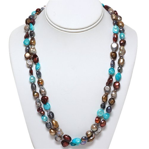 47 Inches Multi-Color Genuine Freshwater Pearl Necklace