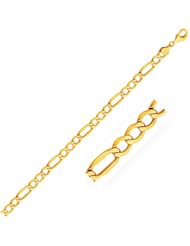 6.5mm 14K Yellow Gold Lite Figaro Bracelet