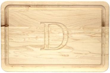 CHUBBCO 200-D Thick Bar/Cheese Board, 9-Inch by 12-Inch by 3/4-Inch, Monogrammed "D", Maple