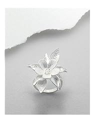 Flower Ring In 92.5 Sterling Silver
