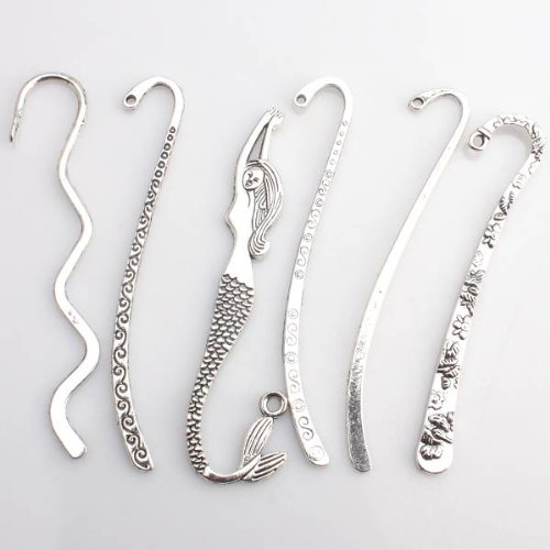 Assorted Random Styles Antique Silvery Alloy Bookmarks For Beading