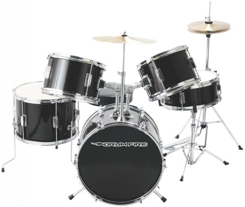 DrumFire DKJ5500 Junior 5 Piece Drum Set Package - Black