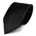 Designer Satin Krawatte schwarz uni Polyester