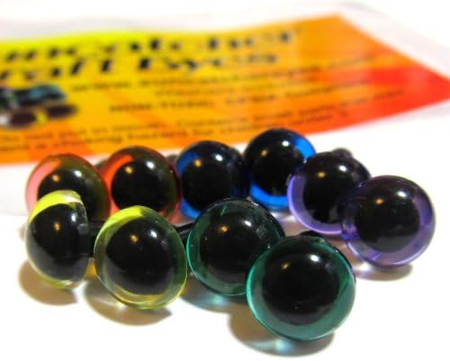 5-Pair Craft Eyes Pack 20mm in Orange, Blue, Yellow, Green, Purple