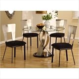 Cara 5 Piece Dining Table Set in Rich Black