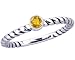 Twisted Sterling Silver Stackable Ring with Small Round Genuine Gemstone-Citrine-in full,half,quarter sizes from 3.5 to 12_