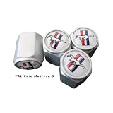 AGT Aluminum Silver Valve Caps Tire Cap Stem for Ford Mustang Wheels (Pack of 4) by AGT