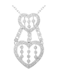18k WHITE GOLD WOMENS PENDANT LP-2155 DIAMOND 0.7CT TW