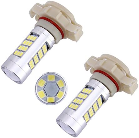 H16 Led Bulb, Yortpal™ 80W 1200 Lumens 6000K YX-2835 Chipsets H16 5202 5201 9009 Led bulbs with Projector For Fog light, DRL, Daytime Running Light, (Xenon White)