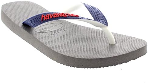 Womens Havaianas Top Mix Beach Summer Vacation Flip Flops Sandals - Gray/Navy - 7/8
