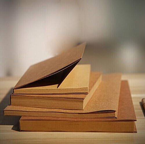 Okcolorfal Hardbound Paper Durable Quality Blank Notebook Sketchbook for Artists(2 pcs) (130x190x12mm(thin), kraft paper inside)