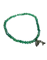 Fish Charm Green Aventurine Beaded Bracelet .925 Sterling Silver Jewelry