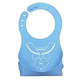 ベビー スタイ　よだれかけ　ボウタイパターン　可愛い　防水　ブルー