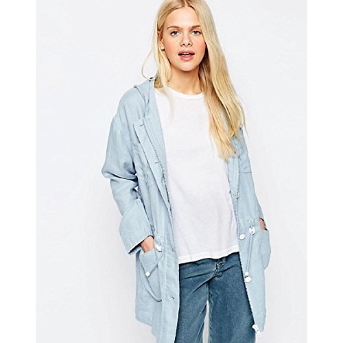 エイソス アウター パーカ＆スウェット ASOS Parka in Linen Lightblue [並行輸入品]