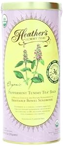 Heather's Tummy Teas Organic Peppermint Tea Bags, 4.2 oz (36 Jumbo Teabags) for IBS