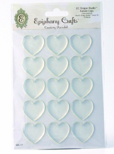 Ephiphany Crafts Clear Bubble Caps-Heart 25, 15/Pkg