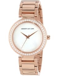 Kenneth Jay Lane Womens 2606 MOP Rose Gold Ion-Plated Watch