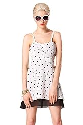 Sexy Sleeveless Dots Print Above the Knee Backless Mini Dress 