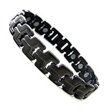 Men's Gun Metal Black Titanium Magnetic Sports Golf Bracelet T21 8.5