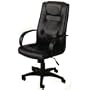Black leather office chair with gas lift