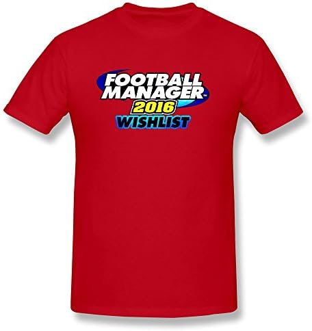 XUEJW Men's Football Manager 2016 Cotton Round Collar T Shirt,XL,Red