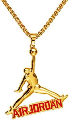 GDM Jewelry New Men Women Exaggeration Golden Coler Air Jordan Pendant Necklace