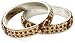 Chamak by priya kakkar 2 Bangle Bracelet with A Flower and Geometric Design