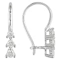 10Kw 1/4Ct Tdw Euro Back Earrings - White