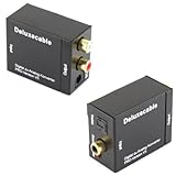 Audio Konverter Wandler Digital (Toslink und Koaxial) zu Analog (Cinch) - Digital zu Analog Audiowandler mit Netzteil und Toslinkkabel