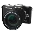 Olympus Pen E-PM1 Systemkamera (12 Megapixel, 7,6 cm (3 Zoll) Display, bildstabilisiert) schwarz mit 14-150mm Objektiv schwarz