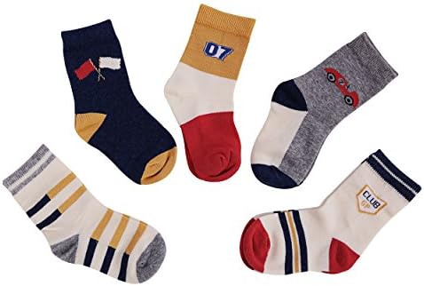 Vera Nuka a Kids Boys' 5-Pack Ankle Socks 1-3years 4-11years ... (4-6years/18-20cm, 07 flag pattern)