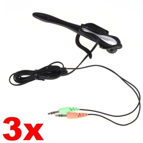 Neewer 3x PC Computer Laptop Ear Hook Headphone Headset w/ Mic microphone