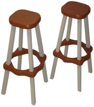 Leisure Accents Barstool Set (2/Carton), Redwood/Beige, 26 Inches Tall by Leisure Accents