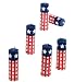 Tag Firecracker Candles, Set of 4, Red White and Blue, 2.875-Inches High