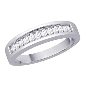 14K White Gold 1/2 ct. Baguette Cut Diamond Wedding Band