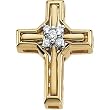 14K Yellow Gold Diamond Unity Cross Pendant